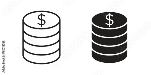 Money icon silhouette vector designs. Editable Strokes