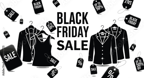 Unbeatable Black Friday Sale offers on stylish apparel, grab amazing discounts now! high-resolution vector for design templates