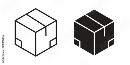 Package icon silhouette vector designs. Editable Strokes