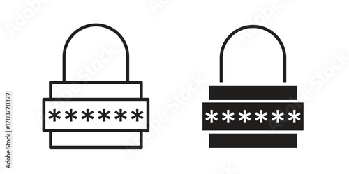 Password icon silhouette vector designs. Editable Strokes