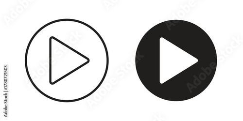 Play icon silhouette vector designs. Editable Strokes