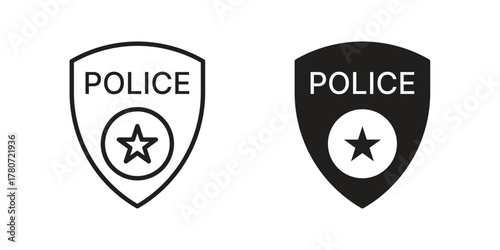Police badge icon silhouette vector designs. Editable Strokes