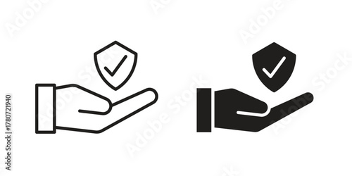 Policyholder icon silhouette vector designs. Editable Strokes