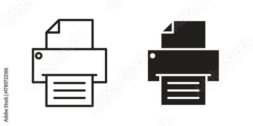 Print icon silhouette vector designs. Editable Strokes