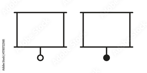 Presentation screen icon silhouette vector designs. Editable Strokes