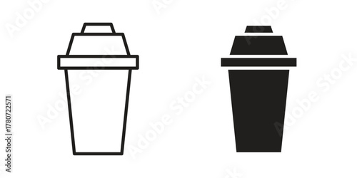 Protein shake icon silhouette vector designs. Editable Strokes