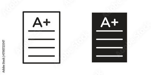 Report card icon silhouette vector designs. Editable Strokes