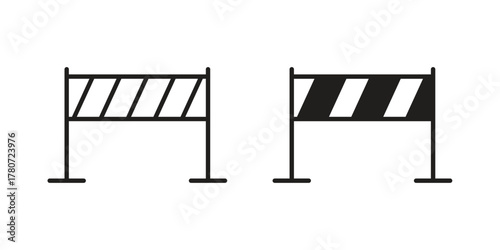Roadblock icon silhouette vector designs. Editable Strokes