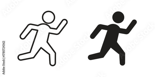 Running icon silhouette vector designs. Editable Strokes