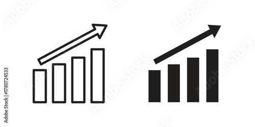 Sales growth icon silhouette vector designs. Editable Strokes