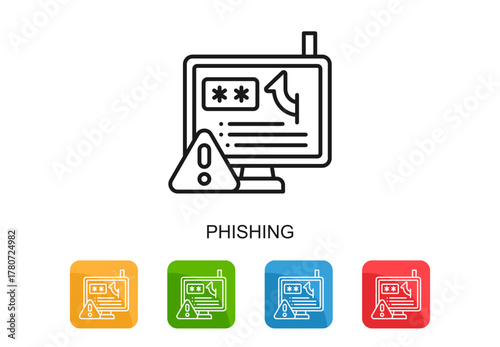 Phishing Icon Multi Color Vector Illustration
