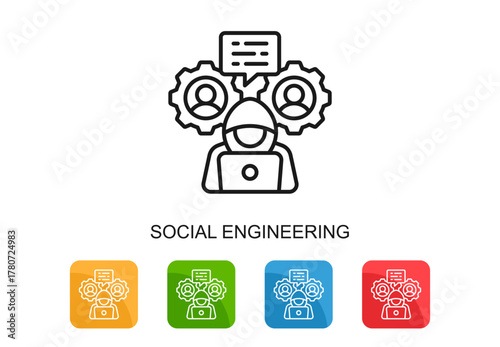 Social Engineering Icon Multi Color Vector Illustration