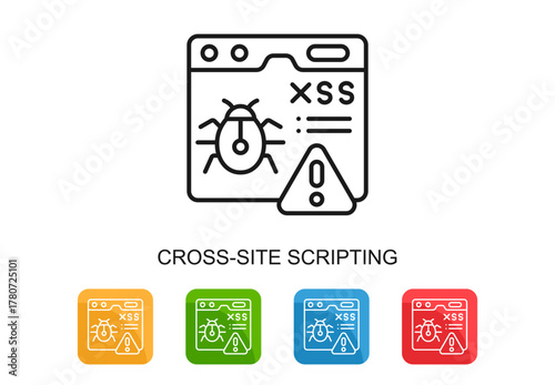 Cross-Site Scripting Icon Multi Color Vector Illustration