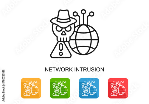 Network Intrusion Icon Multi Color Vector Illustration