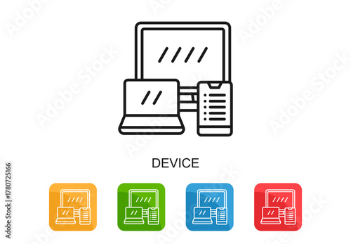 Device Icon Multi Color Vector Illustration