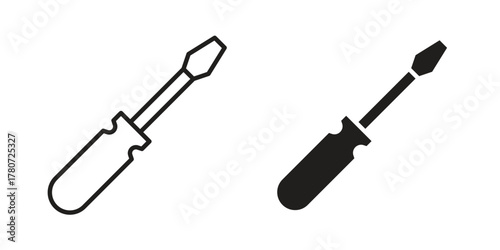 Screwdriver icon silhouette vector designs. Editable Strokes
