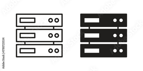 Server icon silhouette vector designs. Editable Strokes