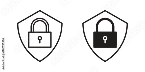 Security lock icon silhouette vector designs. Editable Strokes