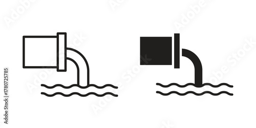 Sewage icon silhouette vector designs. Editable Strokes