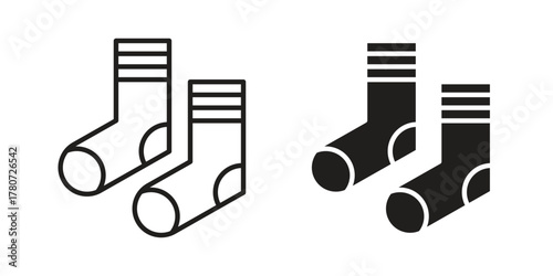 Socks icon silhouette vector designs. Editable Strokes
