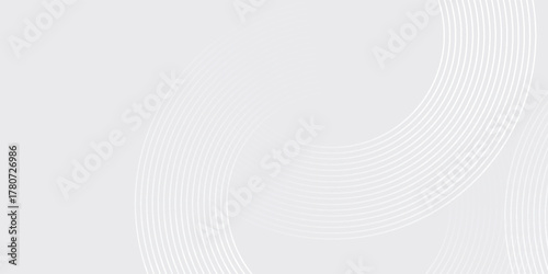 Abstract white glowing geometric lines on gray background. Modern shiny blue circle lines pattern. vector eps10