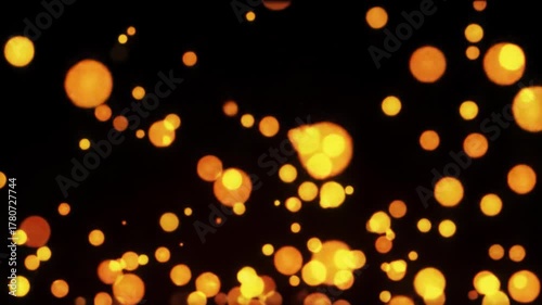 Countless luminous fire embers and incandescent sparks in fiery orange and molten gold hues slowly drift and subtly flicker upwards against a deep black background, latent heat and raw energy concept