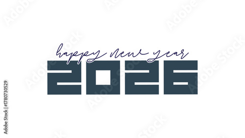 2026 and Happy New Year vector template design, 
