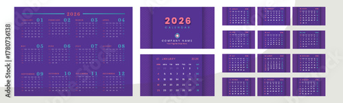 Comprehensive 2026 calendar template featuring all twelve months in a clean, modern, and easily editable layout. Perfect for professional businesses, personal planning, print, and digital use, offerin