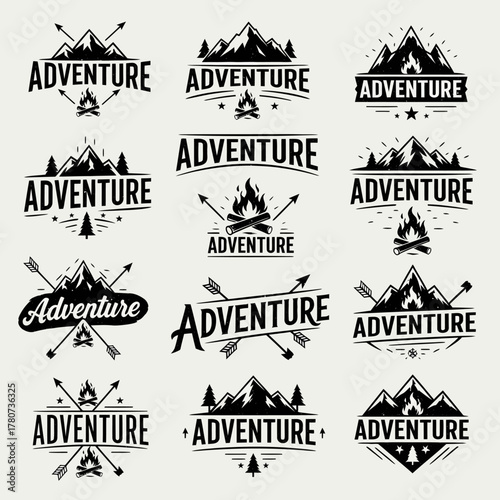Adventure Logos Collection - Mountain and Outdoor Themed Designs.
