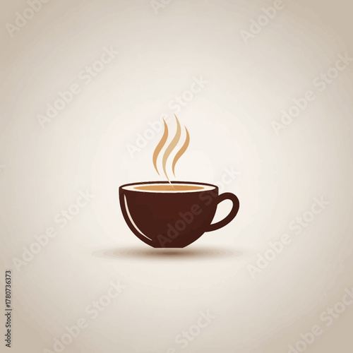 A steaming cup of coffee, a simple and inviting illustration.