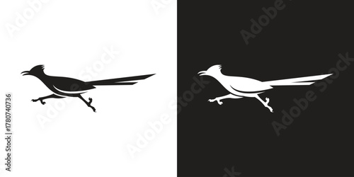 roadrunner bird logo vector icon illustration	