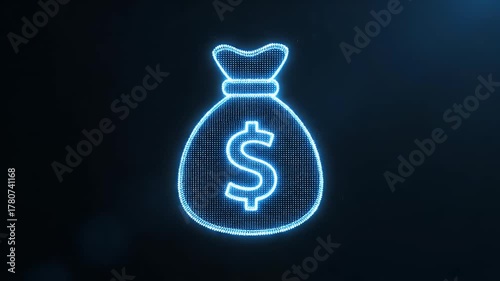 Wallpaper Mural Digital Finance and Investment Growth with Abstract Particles, Currency and Market Analysis Torontodigital.ca