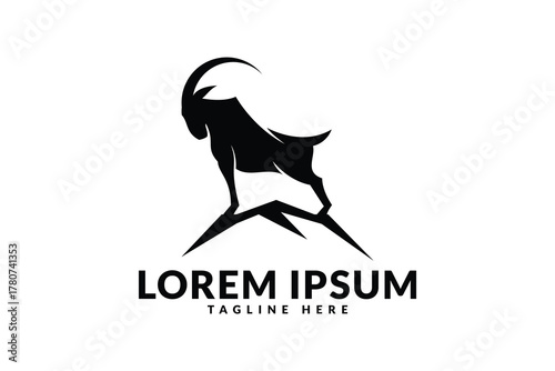 goat mountain logo icon vector illustration