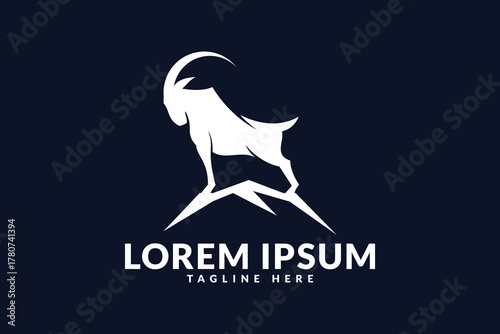 goat mountain logo icon vector illustration