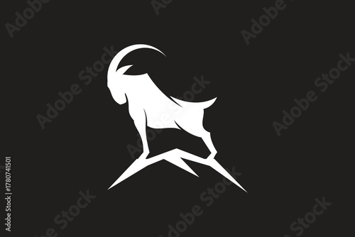 goat mountain logo icon vector illustration