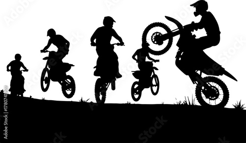 Dirt Bike Wheelie Motion Silhouette