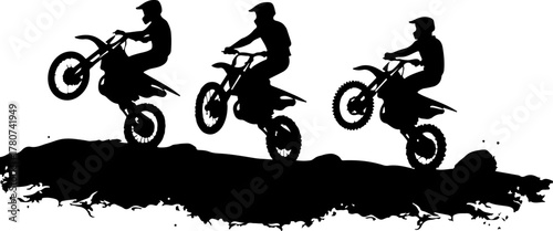 Dirt Bike Wheelie Motion Silhouette