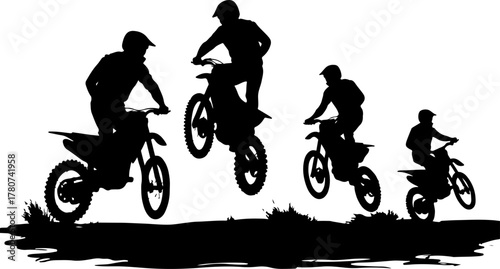 Dirt Bike Wheelie Motion Silhouette