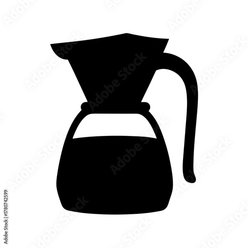 Silhouette of a pourover coffee maker with a carafe