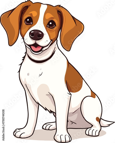 Cute cartoon a illustrator vector Brittany spaniel