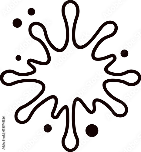 Blood splash effect outline icon vector on white background 