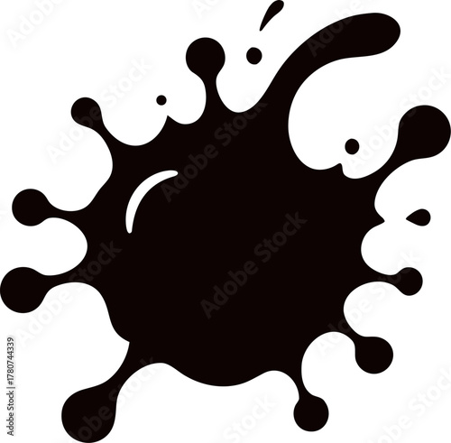 Blood splash effect silhouette icon vector on white background 