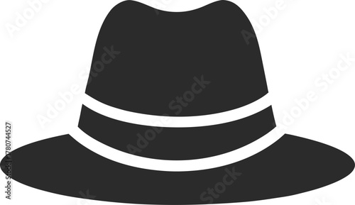 Hat silhouette icon vector on white background 