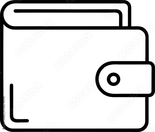 Wallet outline icon vector on white background 