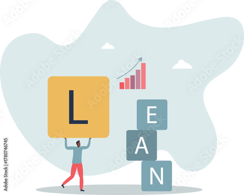 Lean startup using agile methodology to manage company for fast deliver or launch product.life and employment of people.