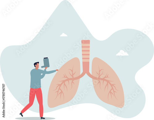 Asthma chronic disease with medical breathing problems.Allergic pollen symptoms with bronchial chest pain and spray for normal airways .life and employment of people.