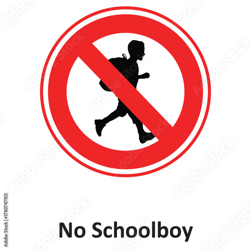 No Schoolboy Vector icon which can easily modify or edit