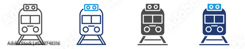 train icon set multiple style