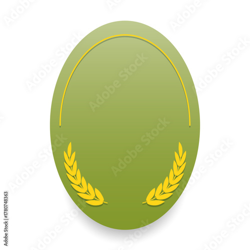 Wheat blank label. Suitable for bakery, farm, agriculture, harvest, promotion, packaging, branding. Vector illustration, isolated on white.