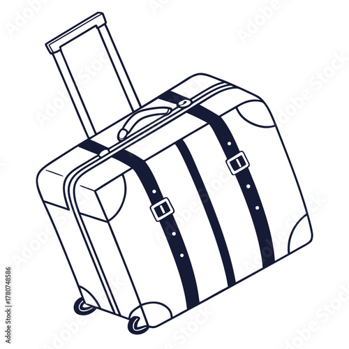 Illustration of a suitcase with wheels